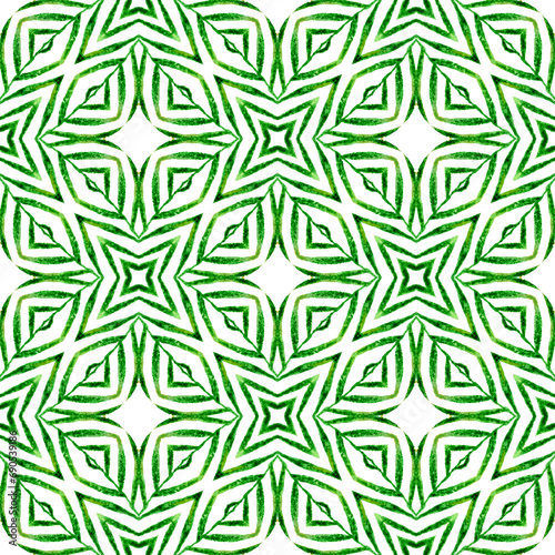 Chevron watercolor pattern. Green positive boho