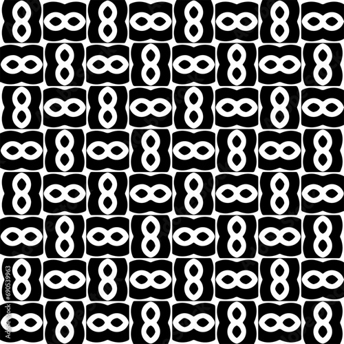 Wallpaper with Seamless repeating pattern.  Black and white pattern . Abstract background. Monochrome texture  for web page, textures, card, poster, fabric, textile. © t2k4