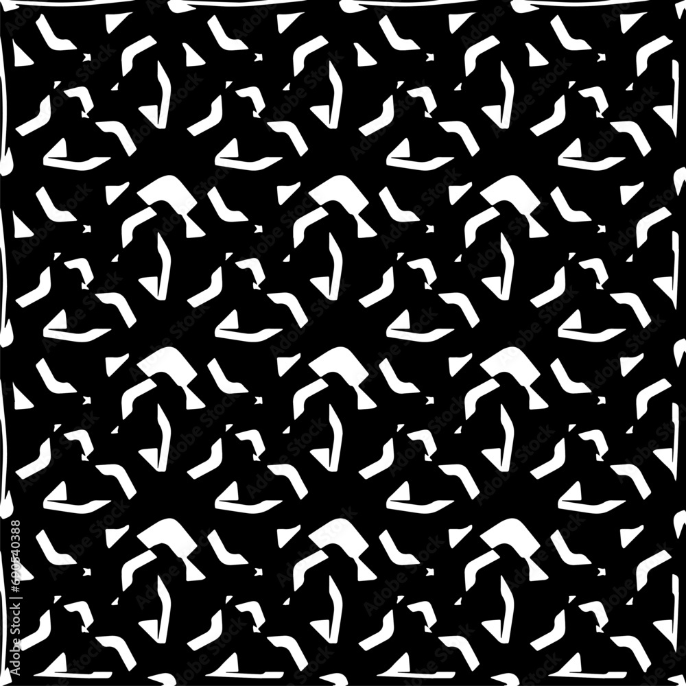 Wallpaper with Seamless repeating pattern.  Black and white pattern . Abstract background. Monochrome texture  for web page, textures, card, poster, fabric, textile.