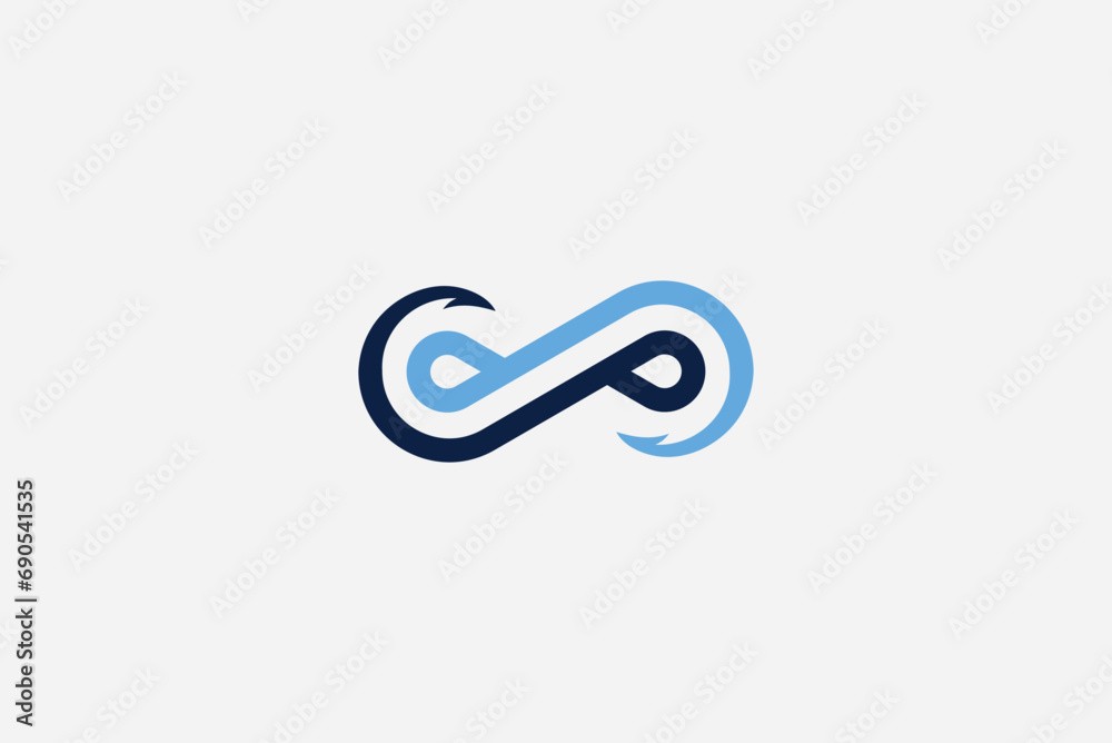 Fishing infinity logo design icon vector template Fishing infinity logo design icon vector template