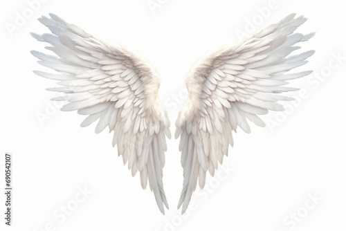 White beautiful angel wings, png.Generative AI. © Chanya2498