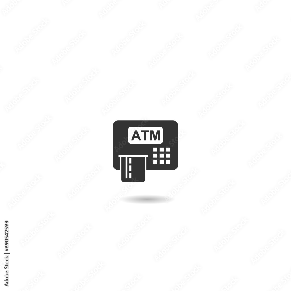 ATM credit card icon with shadow ATM credit card icon with shadow