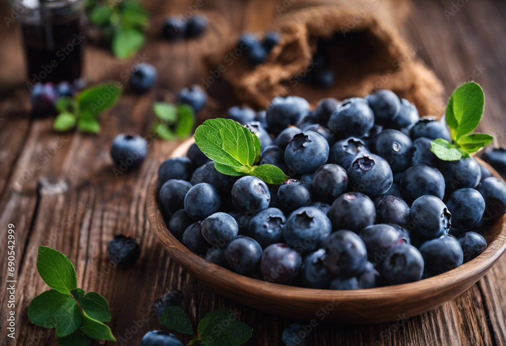 blueberries on a table blueberries on a table