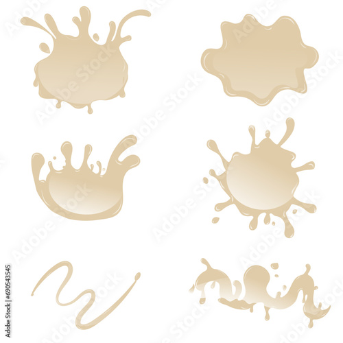 Set of chocolate blobs and splashes.