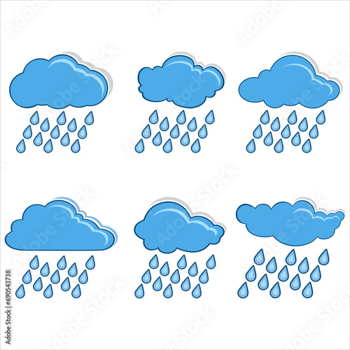 Wallpaper Mural Rain clouds. Vector image. Illustration. Torontodigital.ca