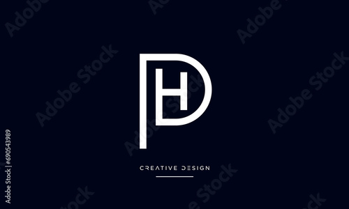 PH or HP Alphabet letters logo monogram