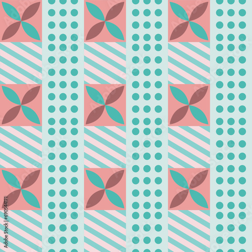 A pattern of soft shades with geometric shapes. Pattern for Valentine's Day Seamless pattern in vector.