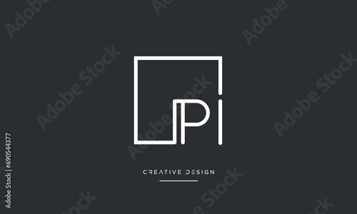 PI or IP Alphabet letters logo monogram