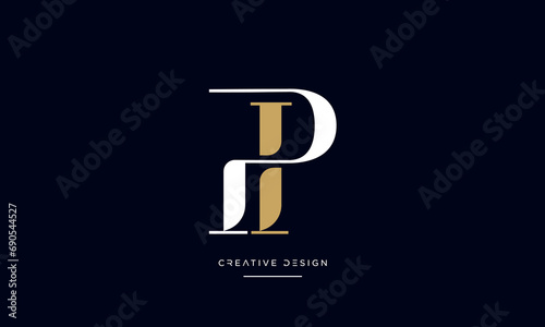 PI or IP Alphabet letters logo monogram