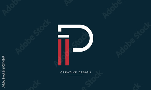 PI or IP Alphabet letters logo monogram