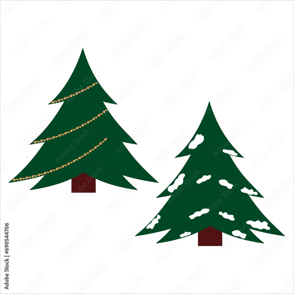 Vector illustration. Beautiful Christmas tree. 