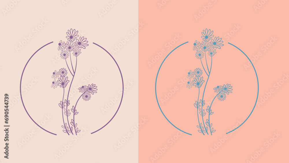 hand drawn background Flower logo flowers illustration 
