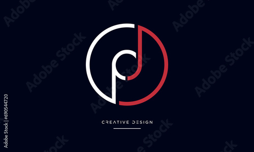 Alphabet letters PJ or JP logo monogram