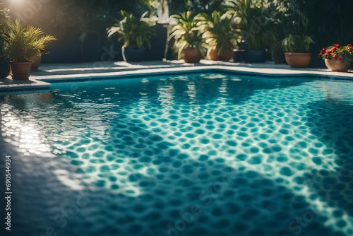 swimming pool at night