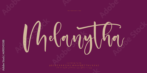 Abstract Fashion font alphabet. Minimal modern urban fonts for logo, brand etc. Typography Calligraphy typeface uppercase lowercase and number. vector illustration
