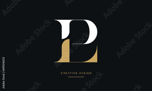 PL or LP Alphabet letters logo monogram
