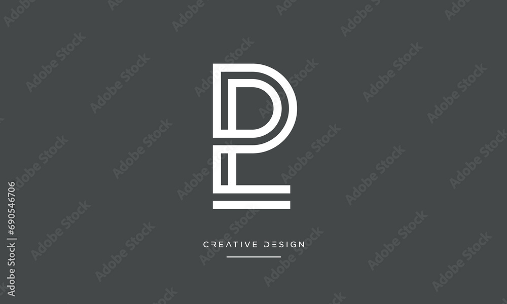 PL or LP Alphabet letters logo monogram PL or LP Alphabet letters logo monogram