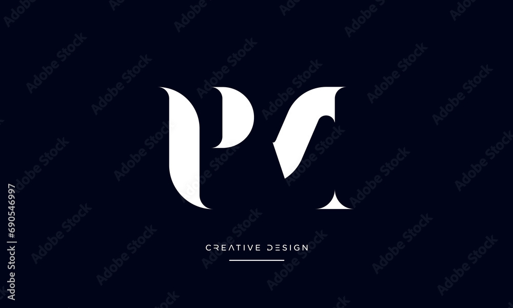 Fototapeta premium PM or MP Alphabet letters logo monogram