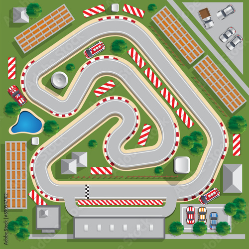 Race track. View from above. Vector illustration.