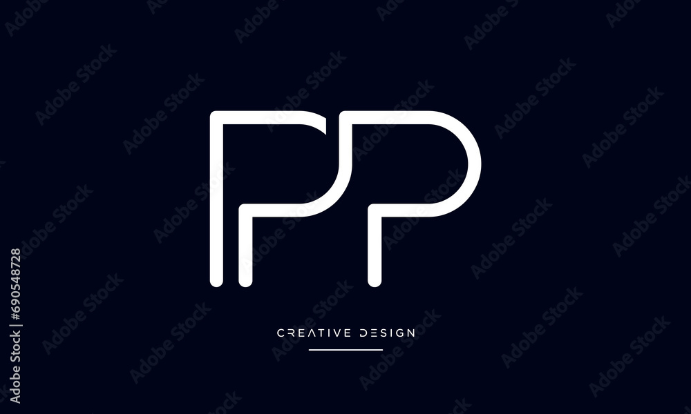 PP or P Alphabet letters logo monogram PP or P Alphabet letters logo monogram