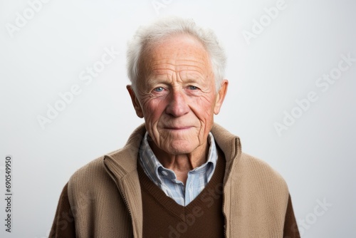 Portrait of an elderly man on a white background. Isolated. © Nerea