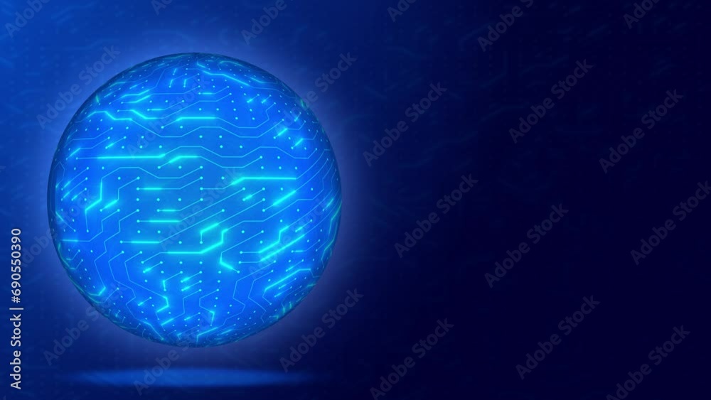 3D Global Circuit: Earth Sphere with Glowing Hi-Tech Technology 3D Global Circuit: Earth Sphere with Glowing Hi-Tech Technology