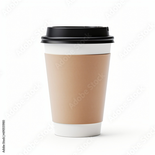 Disposable coffee cup isolated on white background