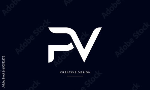PV or VP Alphabet letters icon logo