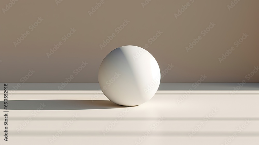 Resting on a pristine white plane. Serene elegance, unblemished simplicity, resting sphere. Generated by AI. Resting on a pristine white plane. Serene elegance, unblemished simplicity, resting sphere. Generated by AI.