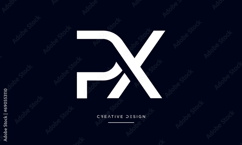 Fototapeta premium Alphabet letters PX or XP logo monogram
