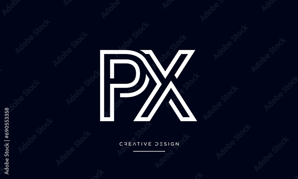Alphabet letters PX or XP logo monogram Alphabet letters PX or XP logo monogram