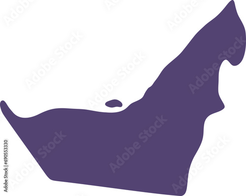 Map of United Arab Emirates. Country map silhouette vector illustration