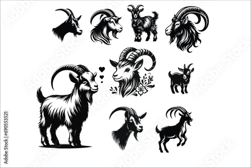  Goat Graphics Variety Pack Vector graphics  Farm animal Wildlife design  Vector artistry
