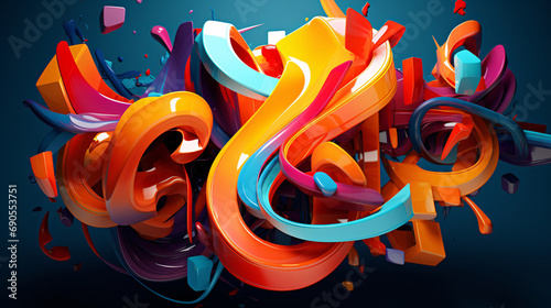 Experimental Fonts with Abstract Backgrounds