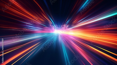 Abstract acceleration speed motion on night road