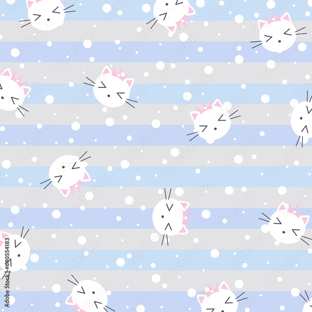 Seamless vector background of cute kittens. Seamless vector background of cute kittens.