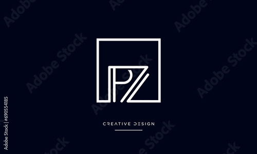 PZ or ZP Alphabet letters logo monogram