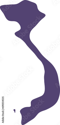Map of Vietnam. Country map silhouette vector illustration