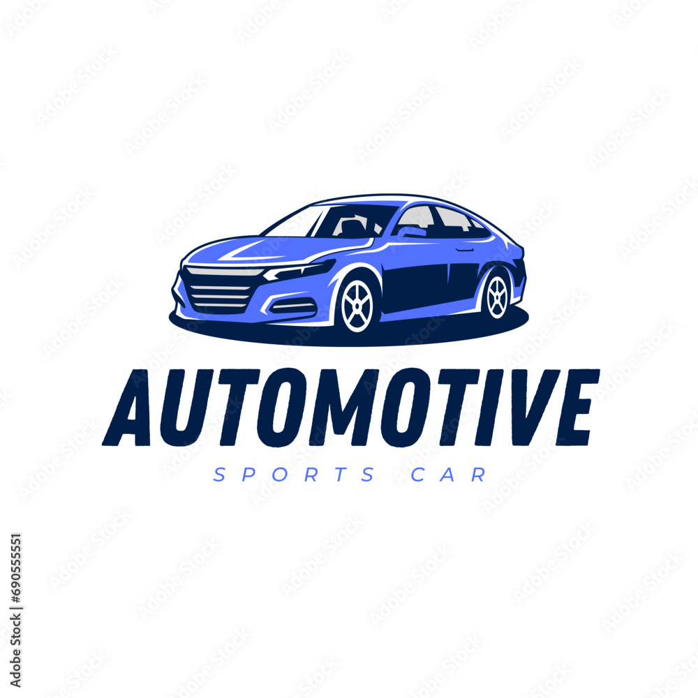 Blue minimalist automotive logo Design