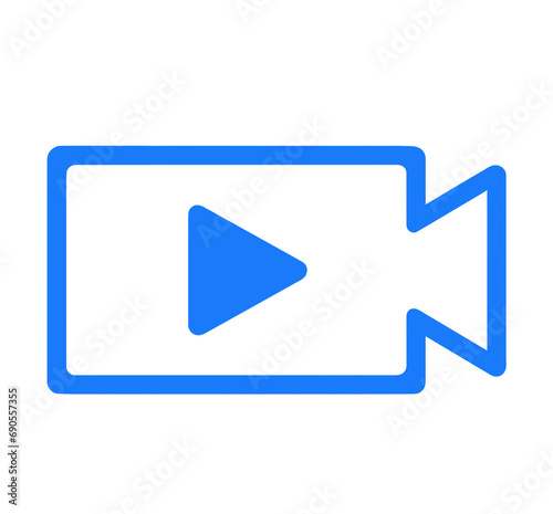Free Download シンプルな青色のビデオアイコン - GFXLoad