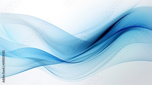 Chic Geometric Waves Trendy Abstract Background Featuring a Blue and White Gradient.