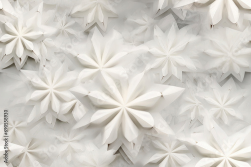 paper snowflakes texture, pattern frequent pattern neutral background 3D .Generative AI photo