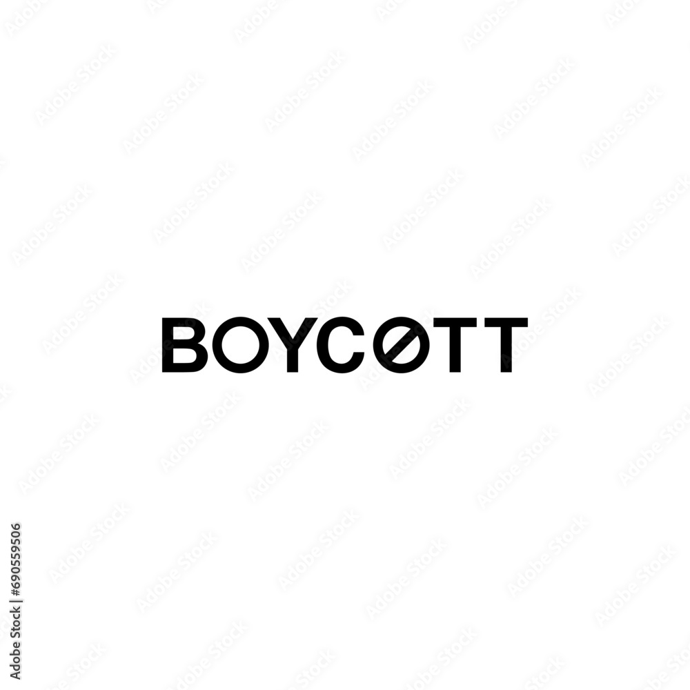 Visual Text Illustration of the Boycott, can use for sign, symbol, watermark, mark, sticker, banner, or graphic design element. Vector Illustration Visual Text Illustration of the Boycott, can use for sign, symbol, watermark, mark, sticker, banner, or graphic design element. Vector Illustration