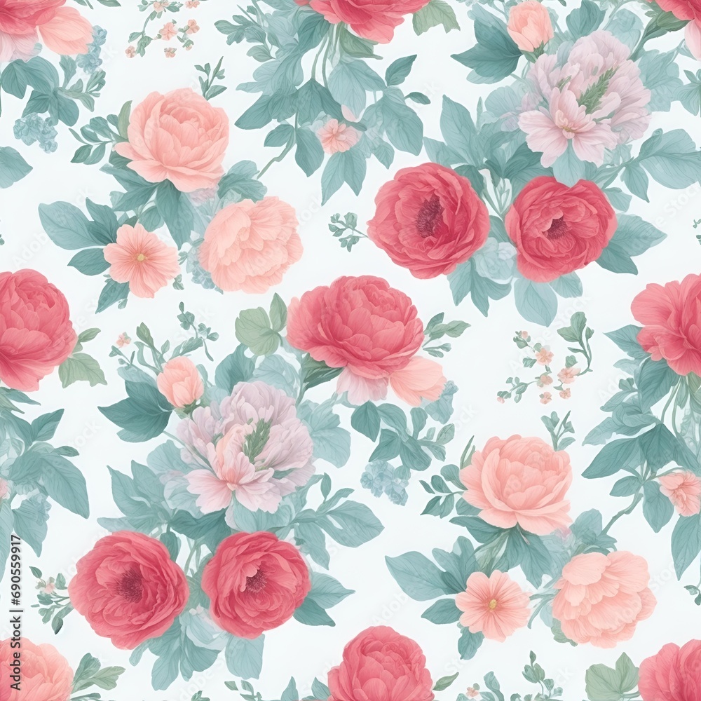 beautiful floral flower seamless pattern background for premium product ai generated beautiful floral flower seamless pattern background for premium product ai generated