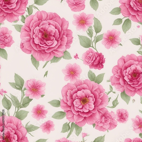 beautiful floral flower seamless pattern background for premium product ai generated