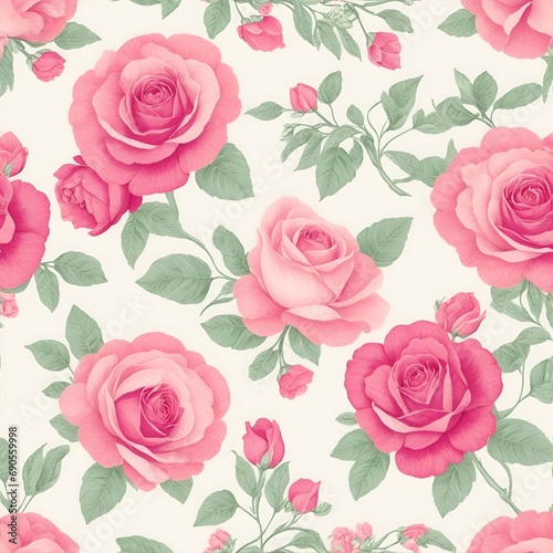 beautiful floral flower seamless pattern background for premium product ai generated