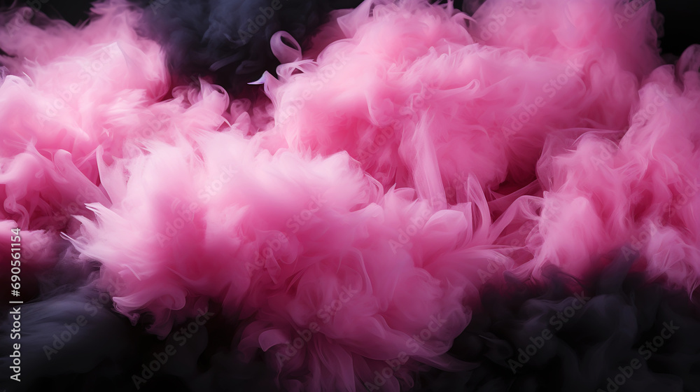 Black and pink cotton candy background. Candy floss texture. Generative AI Black and pink cotton candy background. Candy floss texture. Generative AI