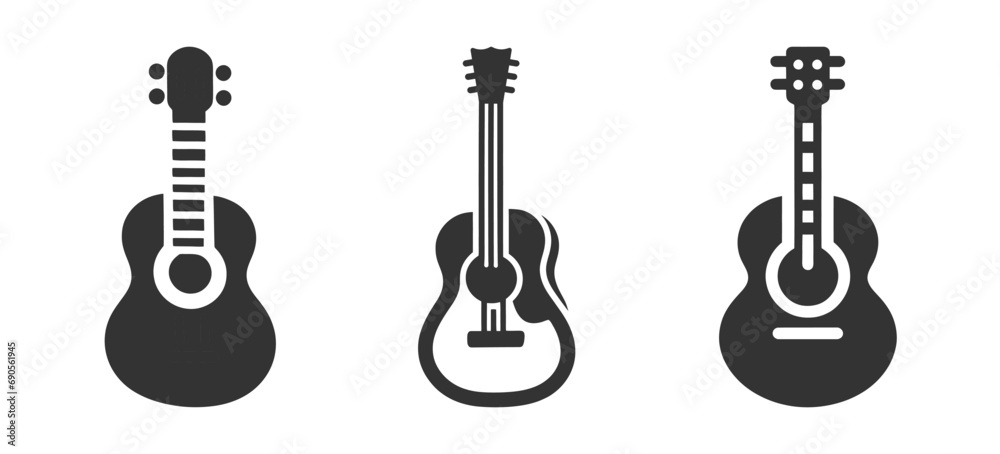 Naklejka premium Acoustic guitar icon. Vector illustration