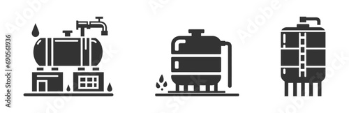 Water tank icon. Vector illustration photo