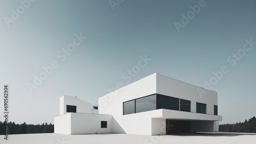 Bauhaus style minimalist modern architecture